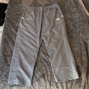 adidas Gray Training Sweatpants with White Logo Trim